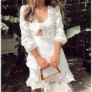 White Ruffle Mini Dress